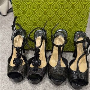 Gianni Bini Black Glitter Heels